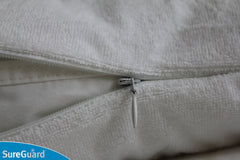 SureGuard protected pillow side profile showing maintained loft and support