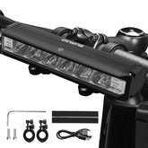 Suruid front view headlight showing bright beam and secure mount for safer night rides