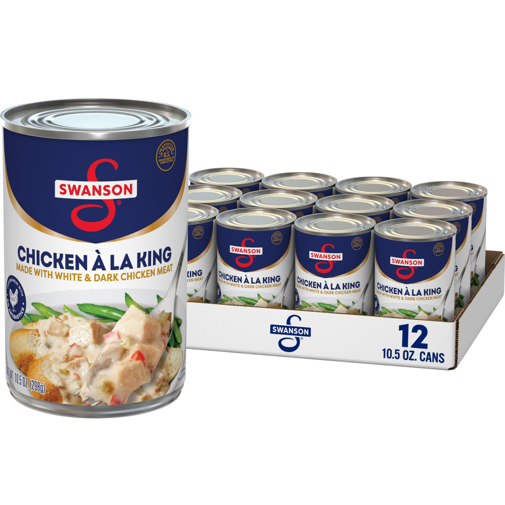 Swanson S front can packaging showing label and size, convenient pantry staple