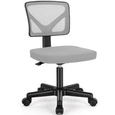 Sweetcrispy front view of compact armless desk chair showing space-saving design and support