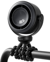 SWEETFULL portable stroller fan front view showing compact black design and safety benefit