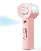 SWEETFULL front view pink handheld fan showing compact design and portability
