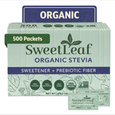 SweetLeaf front packaging showing bulk 500-packet box and brand clarity