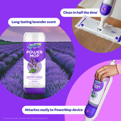 Swiffer pad attached to PowerMop head demonstrating easy fit