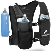 SWIFTVEST front view showing included flask and organized storage benefit