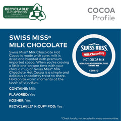 Freshly brewed Swiss Miss hot cocoa in mug showing quick serving benefit