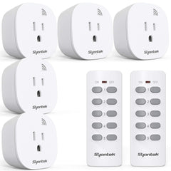Syantek front view showing five white receivers and two remotes, easy control benefit