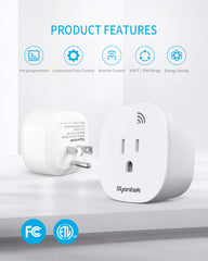 Syantek remote close-up showing button layout and clear operation benefit