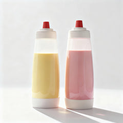sykexonm front view of two 1000ml bottles showing capacity and labels for easy storage