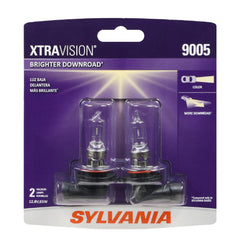 SYLVANIA 9005 front packaging showing two bulbs and brand for quick identification