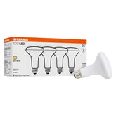LEDVANCE Sylvania front packaging showing four BR30 bulbs and product benefits
