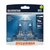 SYLVANIA H11 SilverStar front view showing bright bulb design and easy replacement benefit