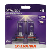 SYLVANIA H11 XtraVision front packaging showing two bulbs and branding, clear identification benefit