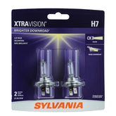 SYLVANIA H7 XtraVision front packaging showing 2-pack benefit and fitment