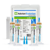 Syngenta Advion Evolution front packaging showing four 1.06 oz syringes, professional control benefit