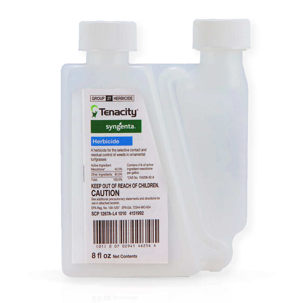 Syngenta Tenacity front packaging showing product benefits and size