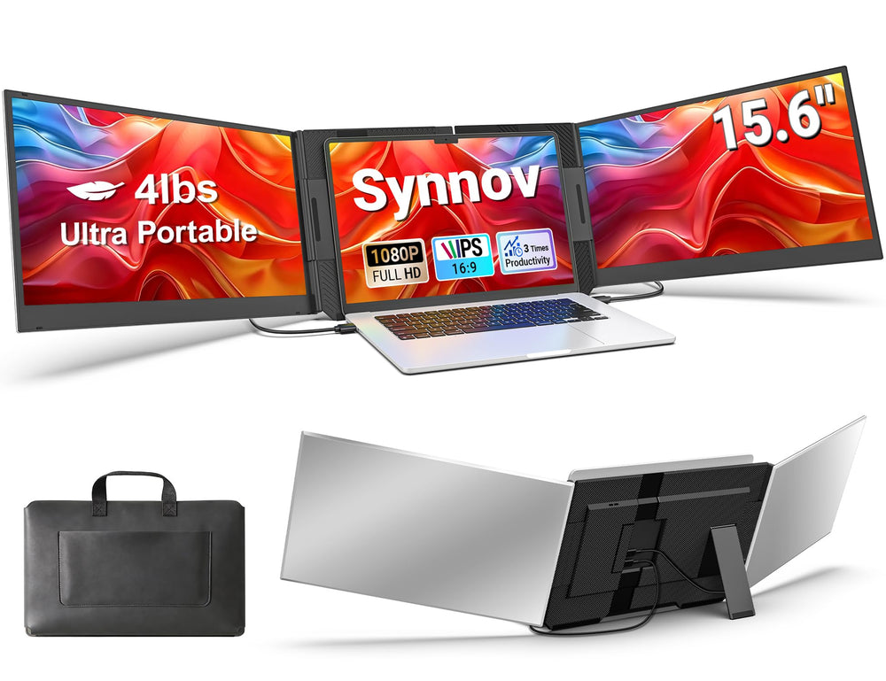Synnov front view monitor showing 15.6-inch screen and crisp display benefit