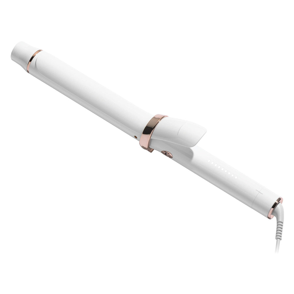 T3 front view of curling iron showing sleek design and ergonomic handle for comfortable styling