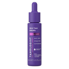 Tanologist bottle front packaging showing product and benefit