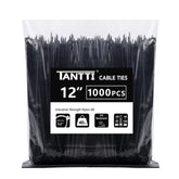 TANTTI front packaging showing 12-inch black zip ties and 1000 count benefit