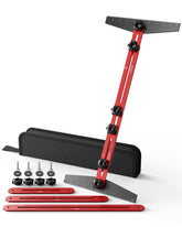 TANYO front view of stair template tool showing full jig and benefits of stable measuring