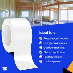 TapeManBlue adhesive edge detail showing strong tack for secure seams