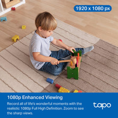 Tapo C201 closeup of lens and housing highlighting build detail and clarity