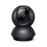 Tapo C201 front view showing camera housing and clear lens for full-room coverage