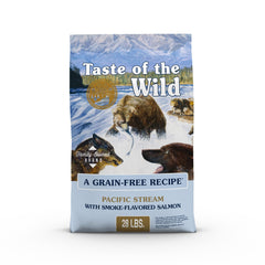 Taste of the Wild front bag showing salmon image and benefits