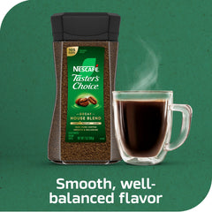 Taster's Choice decaf pouring hot water into cup demonstrating instant preparation