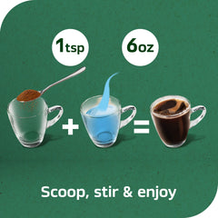 Taster's Choice decaf spoon measurement showing easy portioning benefit