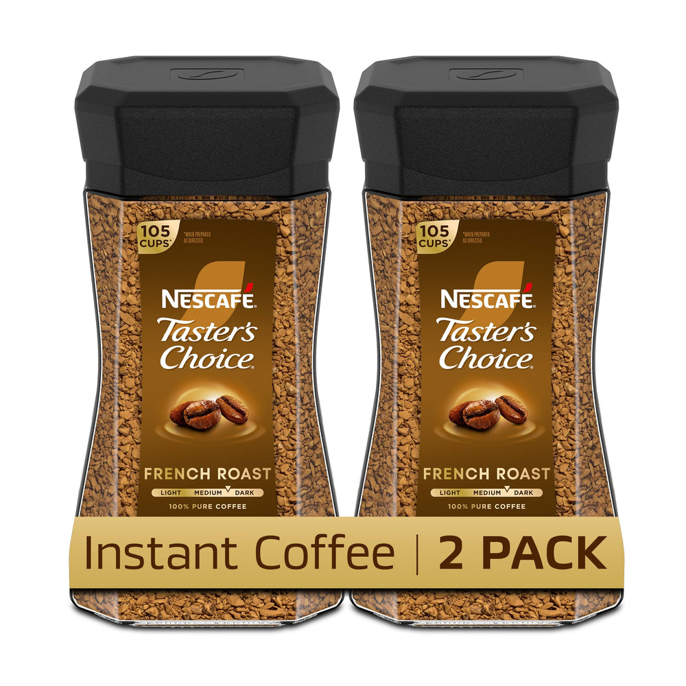 NESCAFÉ Taster's Choice front packaging showing dark roast benefit