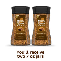 NESCAFÉ Taster's Choice open jar with granules highlighting convenience