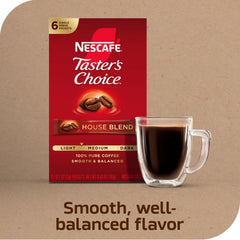 NESCAFÉ Taster's Choice instant granules close-up showing quick dissolve