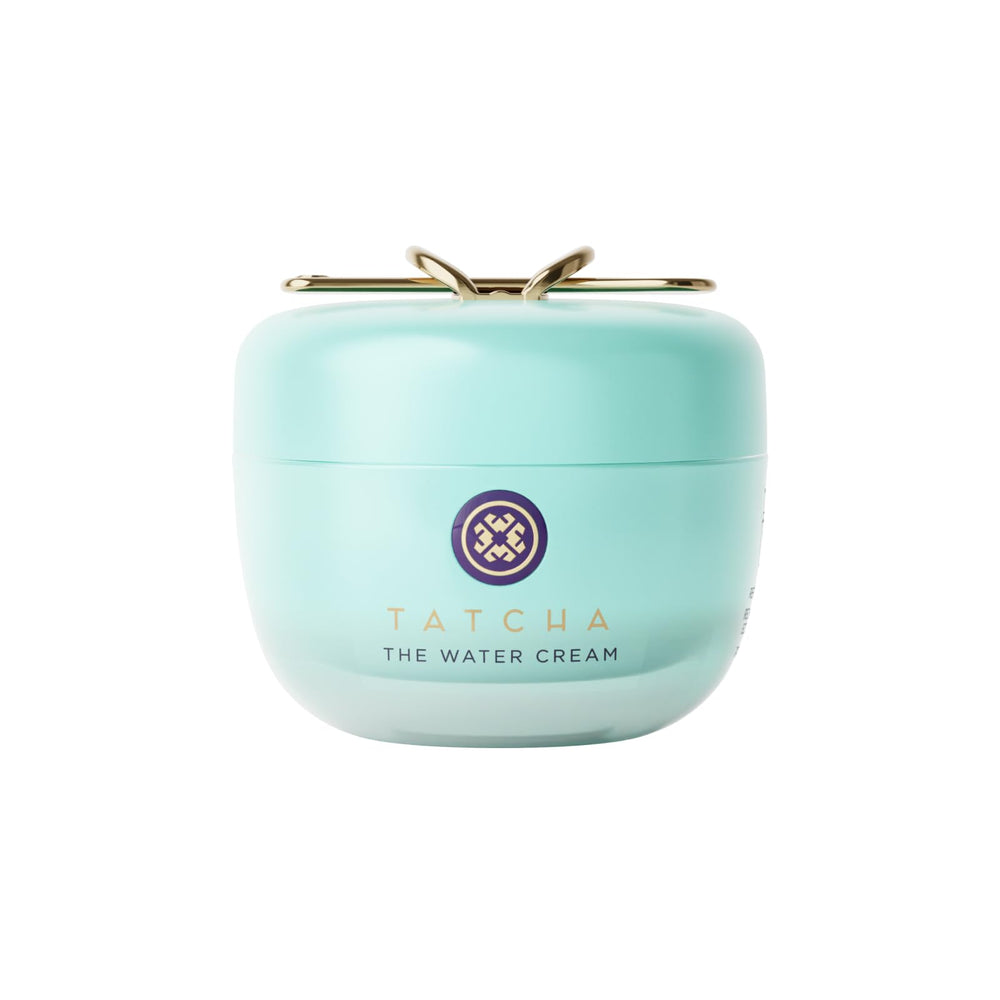 TATCHA jar front view showing elegant packaging and lightweight benefit