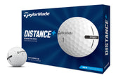 TaylorMade Distance+ front packaging showing 12-count and branding benefits