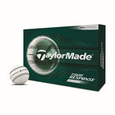 TaylorMade ball front packaging showing brand and high-visibility stripe for alignment