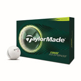 TaylorMade Tour Response front packaging showing one dozen balls and branding benefit consistent performance