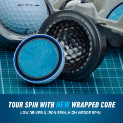 TaylorMade TP5 urethane cover texture detail for greenside bite