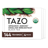 TAZO front packaging showing 144-count bundle and clear branding benefit convenience
