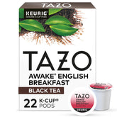 TAZO Awake front packaging showing 22 pods and bold breakfast branding for convenience