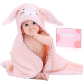 TBEZY front view of bunny towel showing cute hood and full wrap benefit