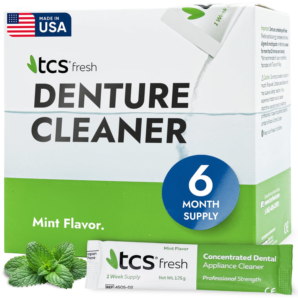 TCS front packaging showing 24 packets and mint branding for easy storage