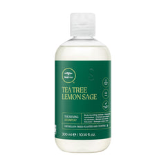 Tea Tree Lemon Sage front packaging showing bottle and volume, highlighting brand refresh and salon quality