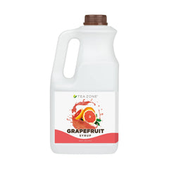 TEA ZONE bottle front view showing grapefruit syrup and clear branding for easy selection