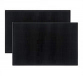 Tebery front view of black bar mat showing full surface protection and easy cleanup