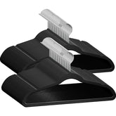 TechZoo front pack of 50 black velvet kids hangers for neat closets