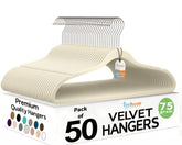 TechZoo front packaging showing 50 ivory hangers neatly boxed and ready