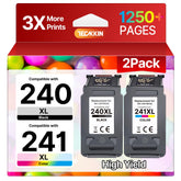 TECKKIN front packaging showing PG-240XL and CL-241XL, clear labeling for easy replacement