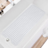 TEESHLY front view clear bathtub mat showing full coverage and safety